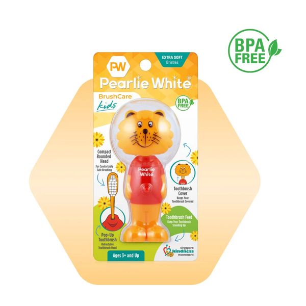 [mobileaid] Pearlie White BrushCare Kids Pop-Up Extra Soft Toothbrush [LOCAL SG DELIVERY]