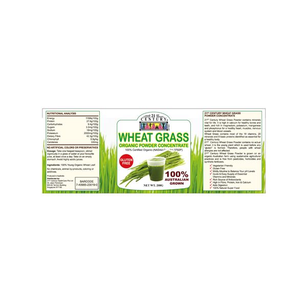 21st Century Wheat Grass Powder Concentrate 200gm – view 2