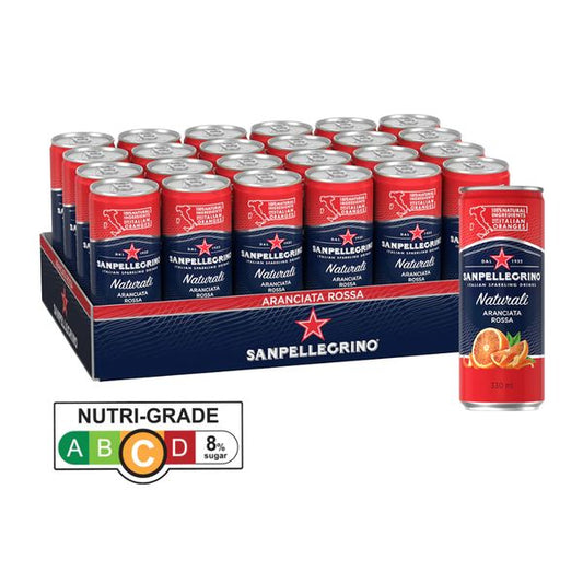 [mfoods] San Pellegrino Natural Aranciata Rossa Slim Can (Carton of 24 x 330ml) [LOCAL SG DELIVERY]