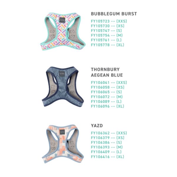 [mPets] FuzzYard XXS/XS/S/M/L/XL Step-In Harness for Pets [LOCAL SG DELIVERY]