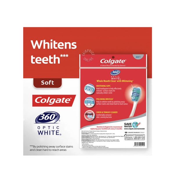 Colgate 360 Optic White Toothbrush - Soft 3's Polybag – view 2