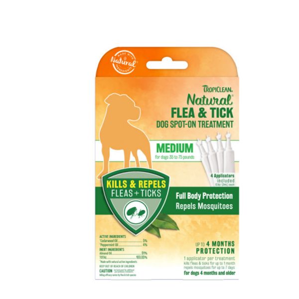 [mPets] TropiClean Natural Flea & Tick Dog (Small; Medium; Large)/Cat Spot-On (One Size) Treatment [LOCAL SG DELIVERY]