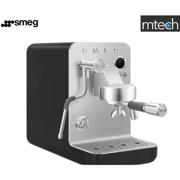 [mtech] Smeg Semi-professional Espresso Coffee Machine EMC02BLMUK in Matte Black/White  [LOCAL WARRANTY] - Matte Black