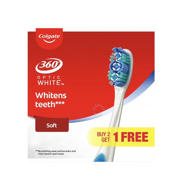 Colgate 360 Optic White Toothbrush - Soft 3's Polybag – view 3