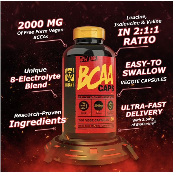 [mfoods] BCAA Caps, Amino Acids Supplement, Supports Muscle Recovery, Easy-to-swallow Veggie Capsules, 200- 400 Capsules [LOCAL SG DELIVERY]