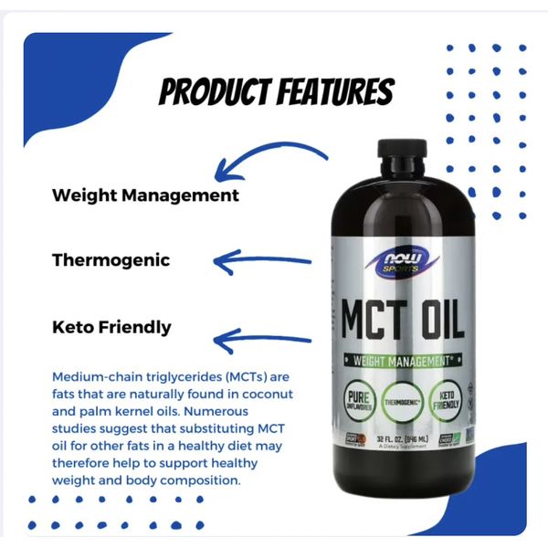 Now Foods Sports, Organic MCT Oil | Supports Ketogenic Diets | Promote Weight Loss, 946ml – view 2