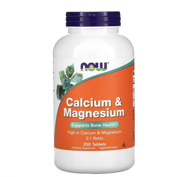 [mfoods] Now Foods, Calcium & Magnesium, Supports Bone Health 250 tablets [LOCAL SG DELIVERY]