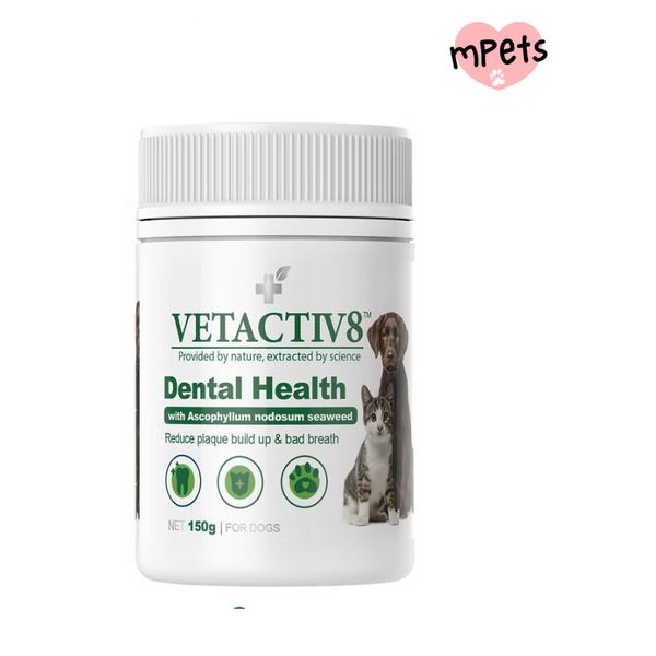 [mPets] VETACTIV8 DENTAL HEALTH FOR DOGS 150G[LOCAL SG DELIVERY]
