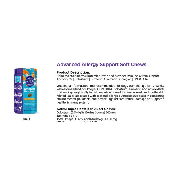 [mPets] NaturVet Advanced Allergy support Soft Chews 90's for Dogs [LOCAL SG DELIVERY]