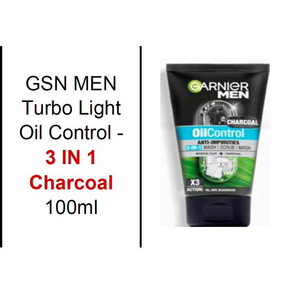Garnier Men Turbo Light Oil Control - Cooling Foam/Icy Scrub/3-in-1 Charcoal/Super Duo/Super Duo Blue 100ml – view 3