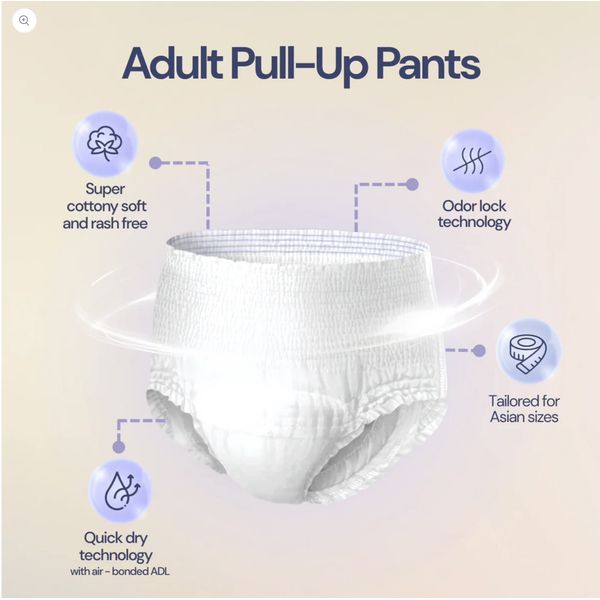 [mobileaid] Aire Adult Pull Up Pants- Size S/M/L/XL 10's per pack [LOCAL SG DELIVERY]