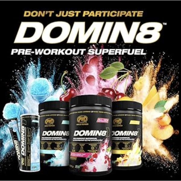 [mfoods] PVL Gold Series Domin8, Pre Workout, L-Citrulline, Boost Energy, Enhance Performance, Increase Strength & Power, 520g  [LOCAL SG DELIVERY]