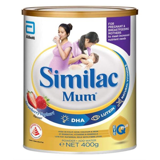 【mkids】【Abbott】Abbott Similac Mum Low Fat Maternal Milk Powder with Fibre - Strawberry 400g【LOCAL SG DELIVERY】